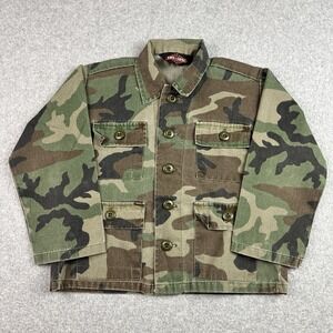Tru-Spec Camouflage Jacket Kids XS Green Woodland Camo Utility Coat